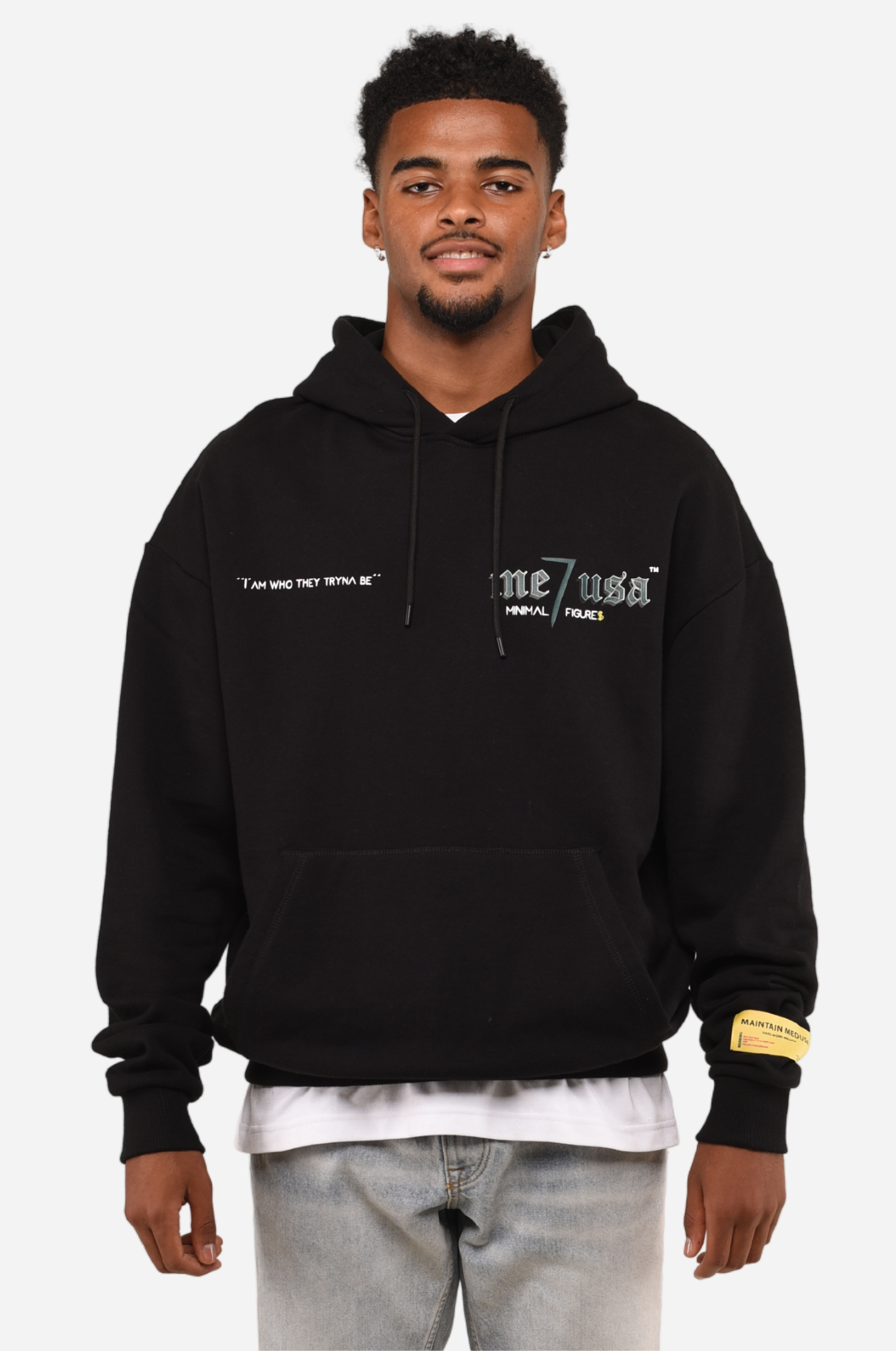 MINIMAL 7 FIGURES HOODIE - BLACK