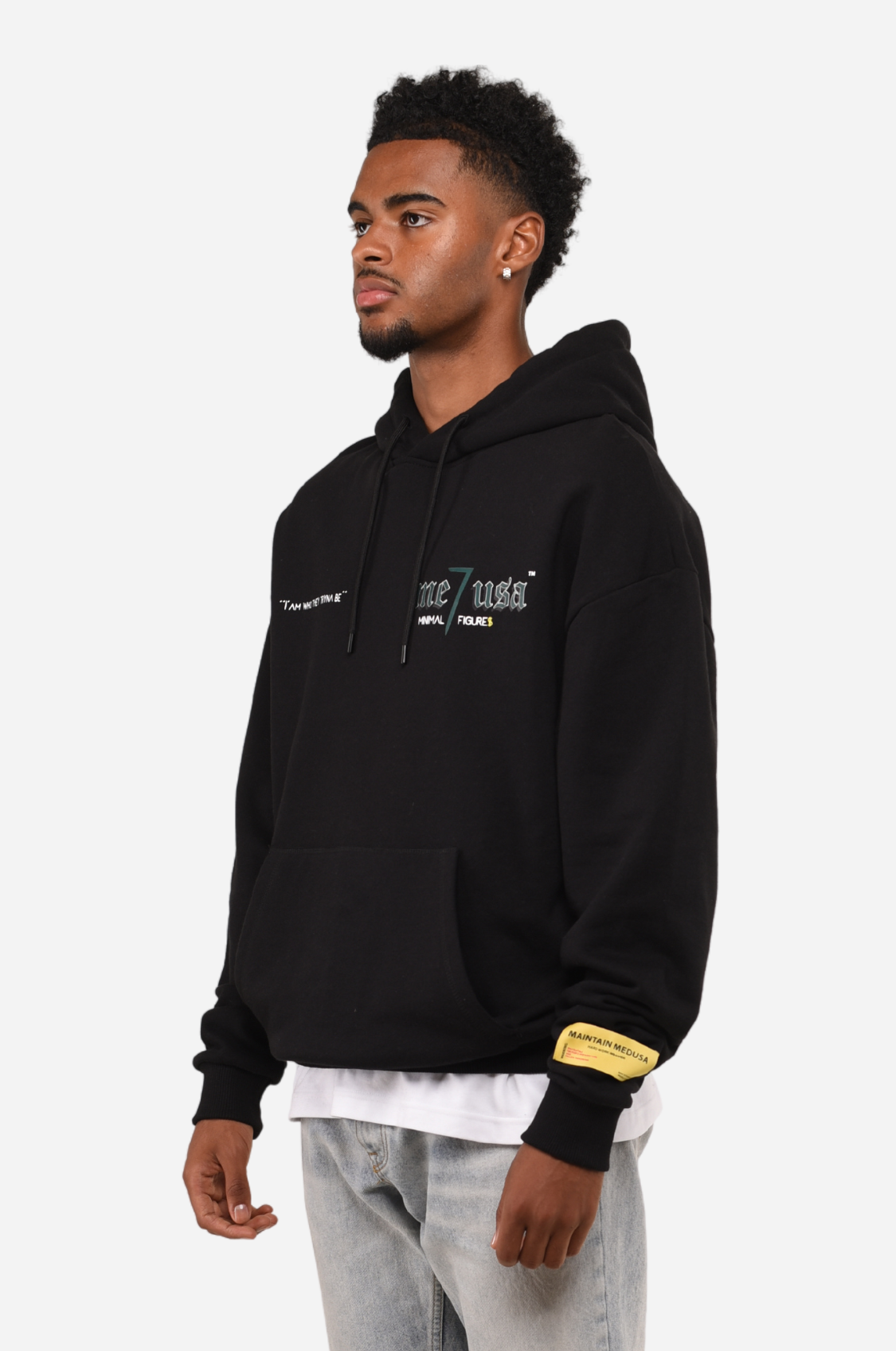 MINIMAL 7 FIGURES HOODIE - BLACK