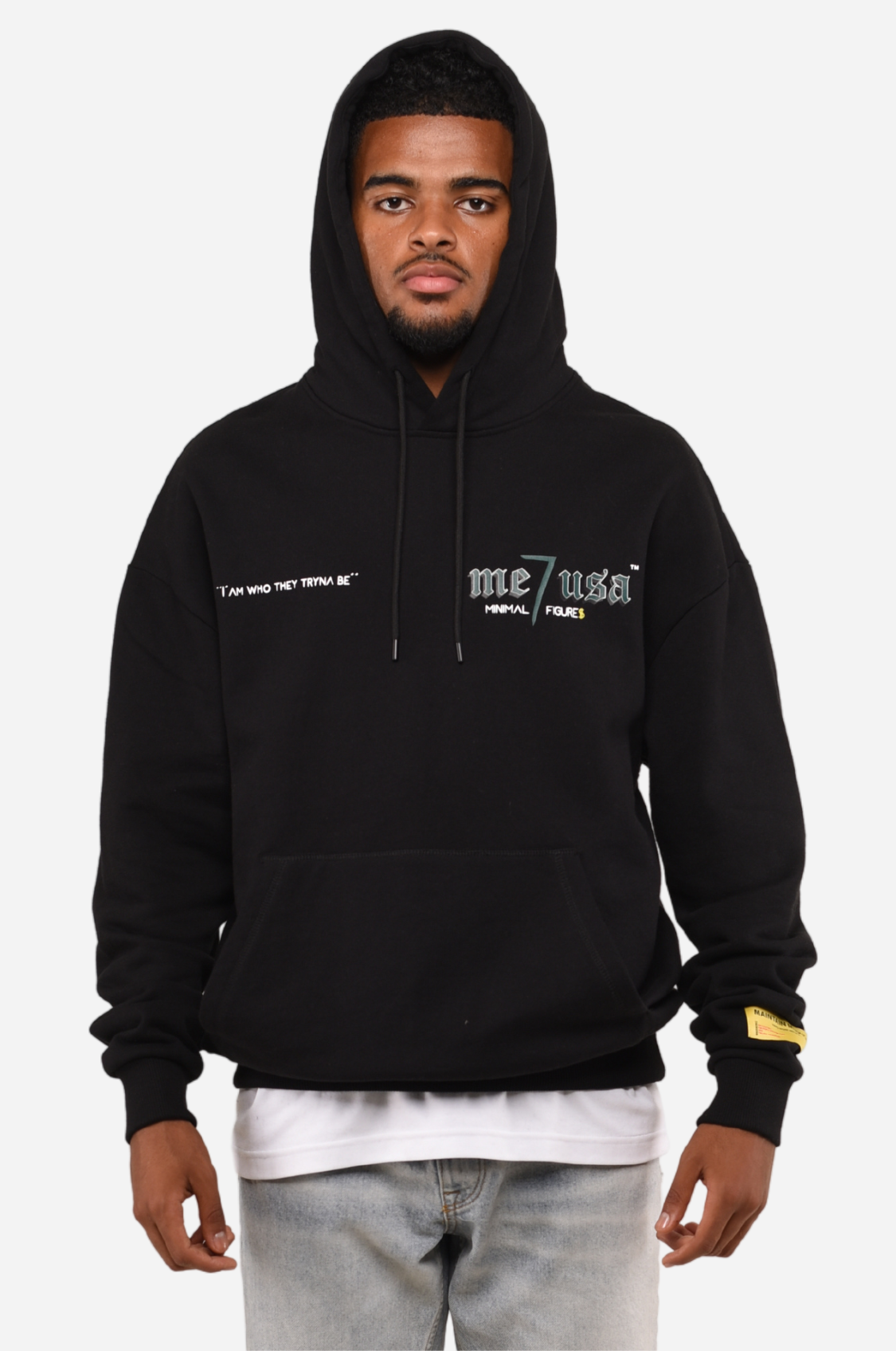 MINIMAL 7 FIGURES HOODIE - BLACK