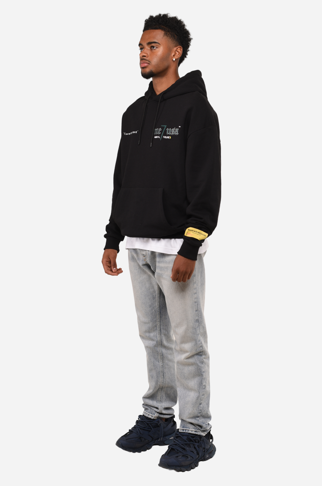 MINIMAL 7 FIGURES HOODIE - BLACK