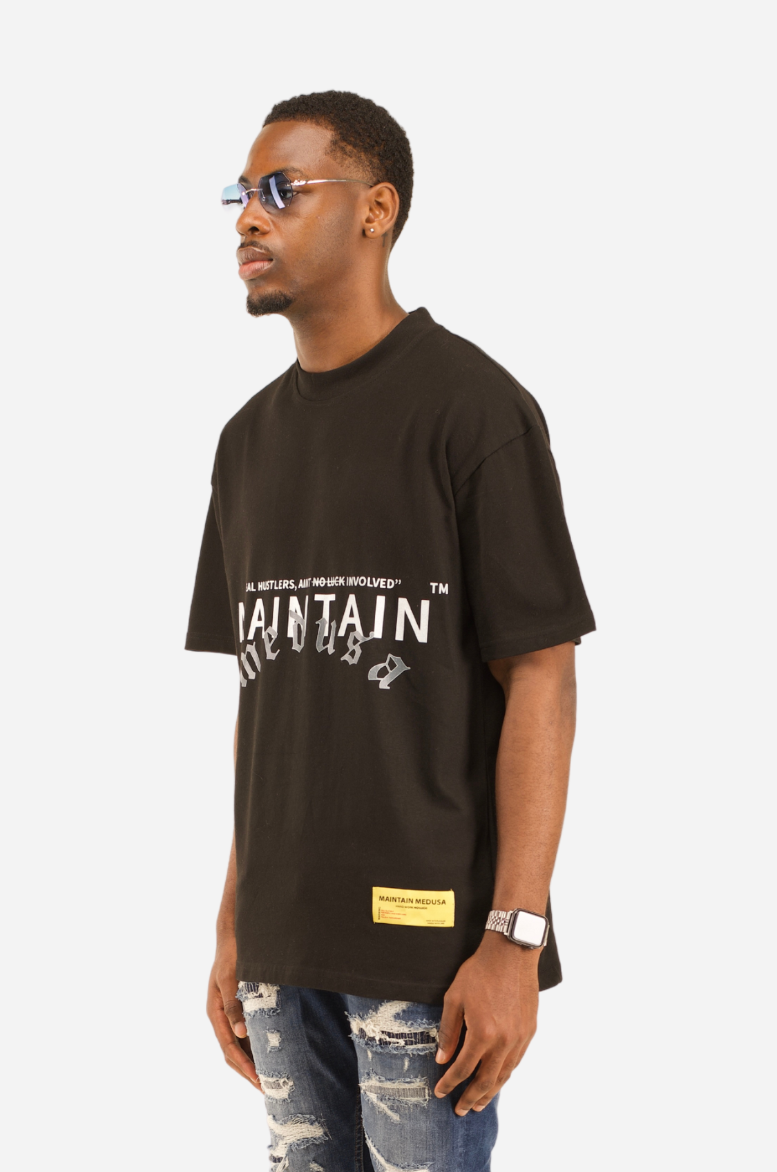 REAL HUSTLER TEE - BLACK